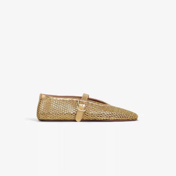 BALLET FLATS IN LAMINATED FISHNET - TGSIKIBW