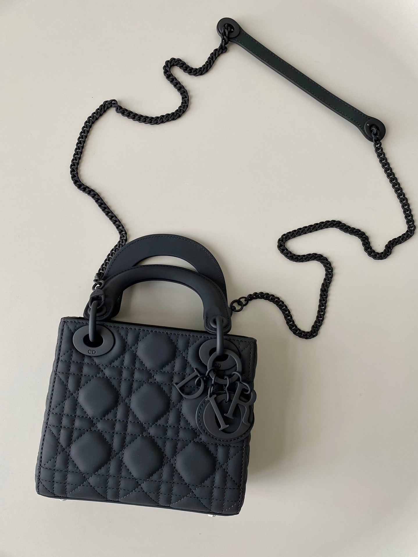 Mini Lady Bag Black Ultramatte Cannage Calfskin - TGSIKIBW