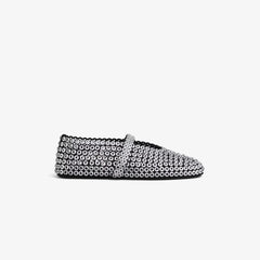 BALLET FLATS IN GLASS EYELET SUEDE GOATSKIN - TGSIKIBW