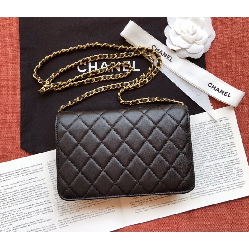 Small Flap Bag A57275 Black/Gold - IFSHOES