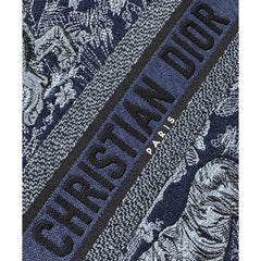 Book Tote Denim Blue Toile de Jouy Embroidery - TGSIKIBW