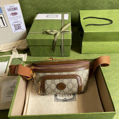 Belt Bag with Interlocking G in Brown GG Supreme 682933 - TGSIKIBW