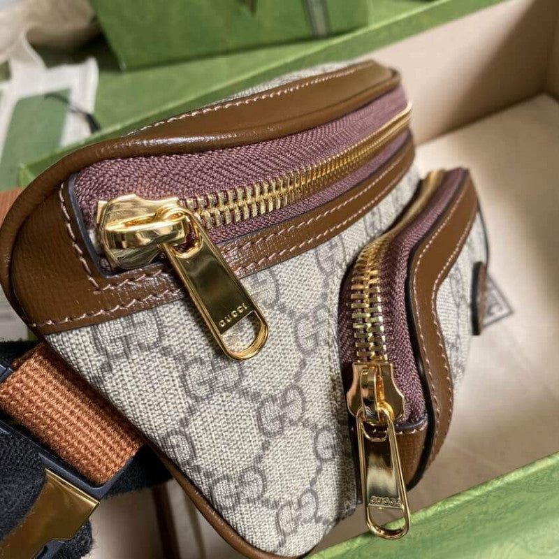 Belt Bag with Interlocking G in Brown GG Supreme 682933 - TGSIKIBW