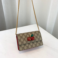 GG Supreme Mini Bag With Cherries PM 481291 - TGSIKIBW