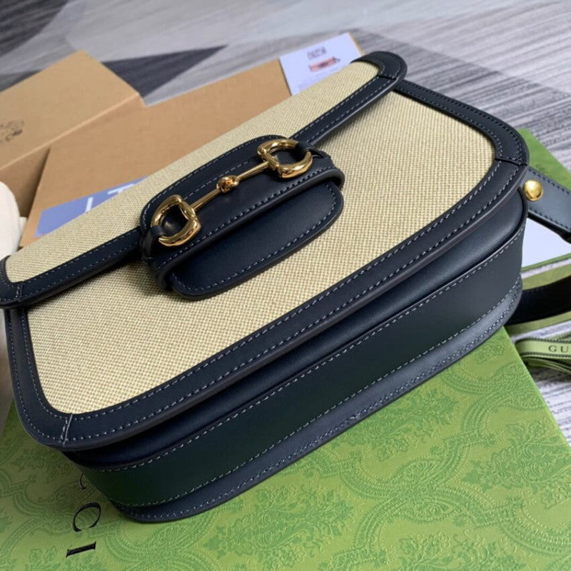 Horsebit 1955 large Bag 602204 in Beige Canvas - TGSIKIBW