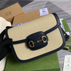 Horsebit 1955 large Bag 602204 in Beige Canvas - TGSIKIBW