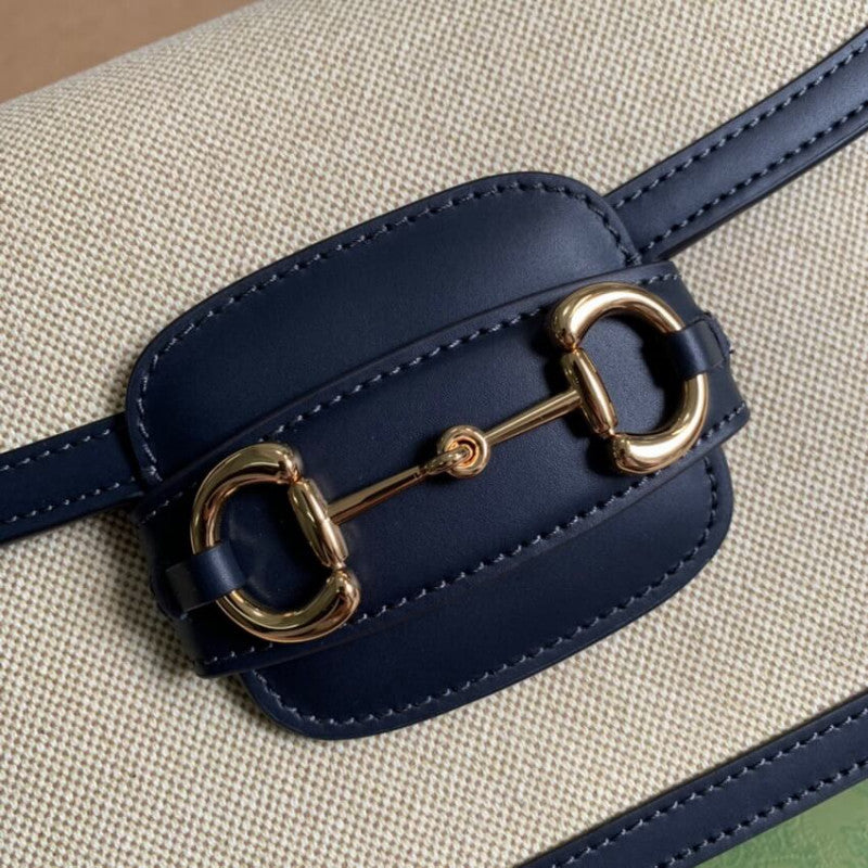 Horsebit 1955 large Bag 602204 in Beige Canvas - TGSIKIBW