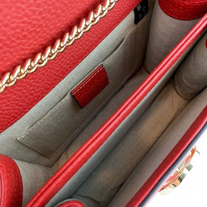 Interlocking Chain Leather Cross Body Bag 510304 - TGSIKIBW
