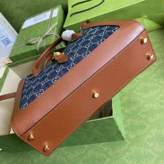 Jackie 1961 Medium Tote Bag in Blue Denim 649016 - TGSIKIBW