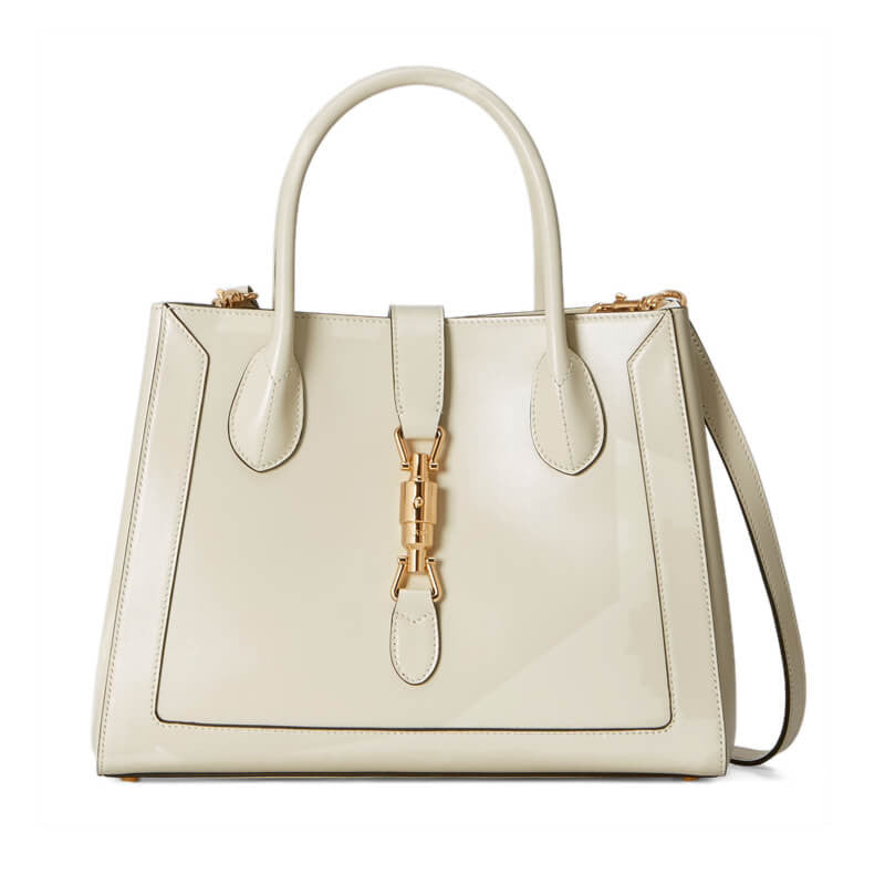 Jackie 1961 Medium Tote Bag in White Leather 649016 - TGSIKIBW