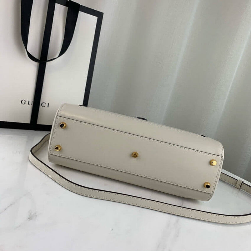 Jackie 1961 Medium Tote Bag in White Leather 649016 - TGSIKIBW