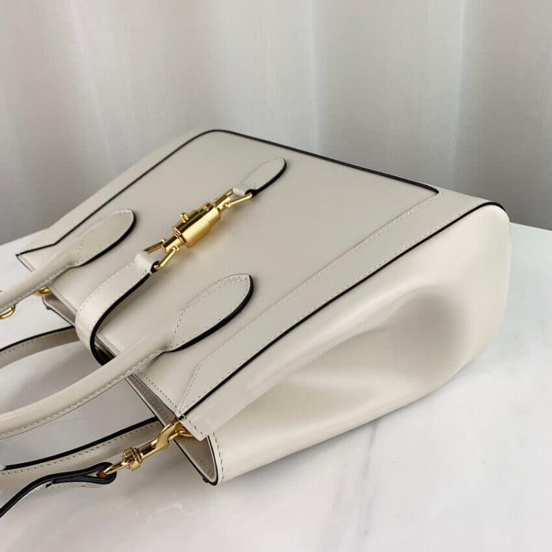 Jackie 1961 Medium Tote Bag in White Leather 649016 - TGSIKIBW