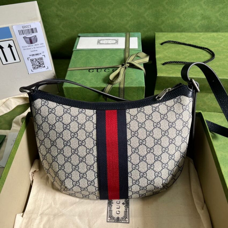 Ophidia GG large Shoulder Bag 598125 in Blue - TGSIKIBW