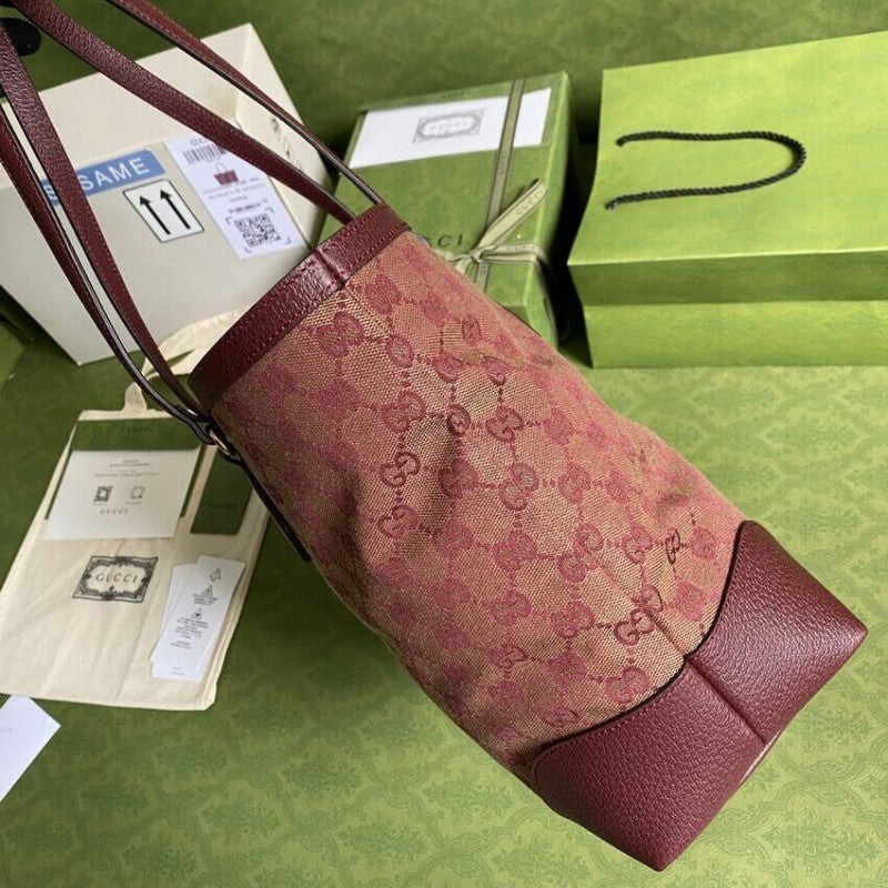 Ophidia Medium Tote With Web in Burgundy GG Canvas 631685 - TGSIKIBW